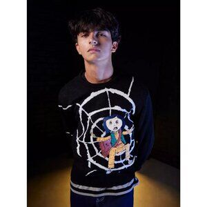 Coraline Laika Unisex Size Large Black Spiderweb Crewneck Pullover Sweater 2023